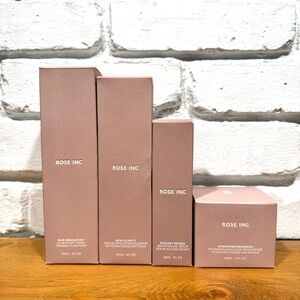 Rose Inc Complete Skincare Set Brightening Serum Moisturizer Toner & Cleanser